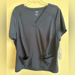 Koi Next Gen Hustle and Heart Navy Scrub Top